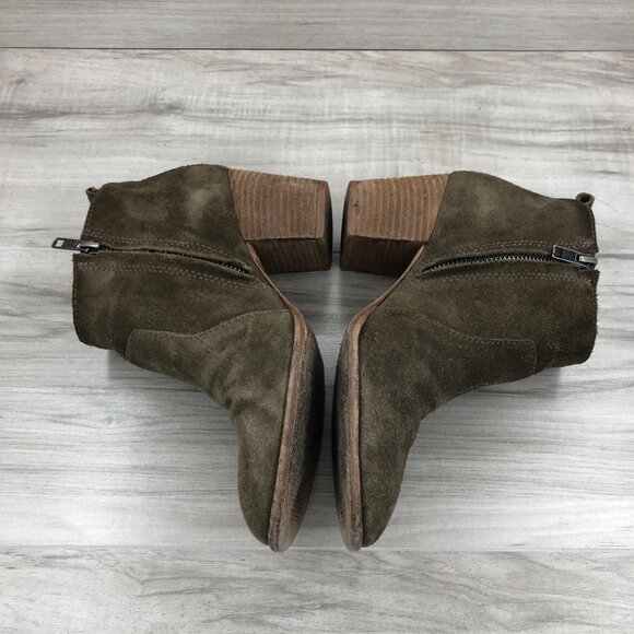 Madewell Booties Womens 6.5 Brenner Brown Suede Heeled Ankle Boots - Picture 7 of 11